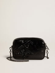 Mini Star Bag in black leather with Swarovski crystal star