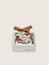 Skins burgundy and peach striped laces with beaded and crystal charms