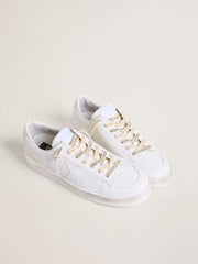 Cotton laces with silver Swarovski crystals and gold-colored logo