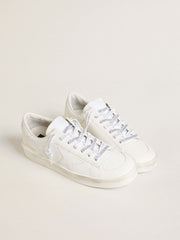 Swarovski laces with contrasting gray logo