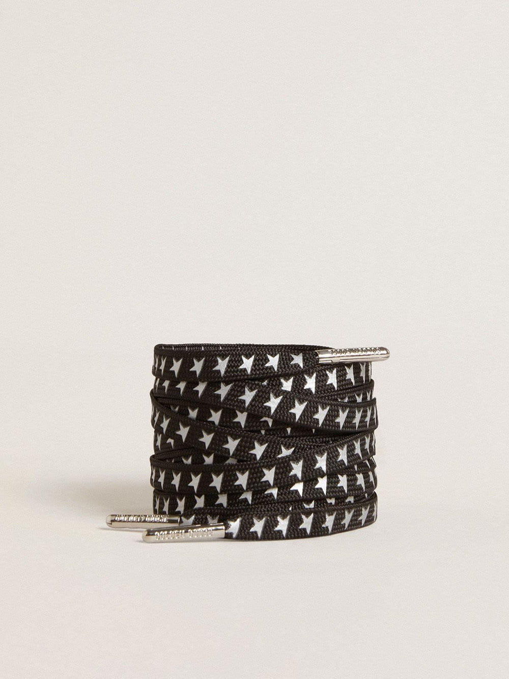 Black cotton laces with contrasting silver stars