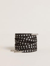 Black cotton laces with contrasting silver stars