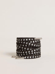 Black cotton laces with contrasting silver stars