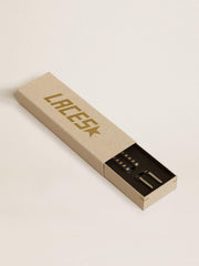 Navy-blue laces with contrasting gold stars