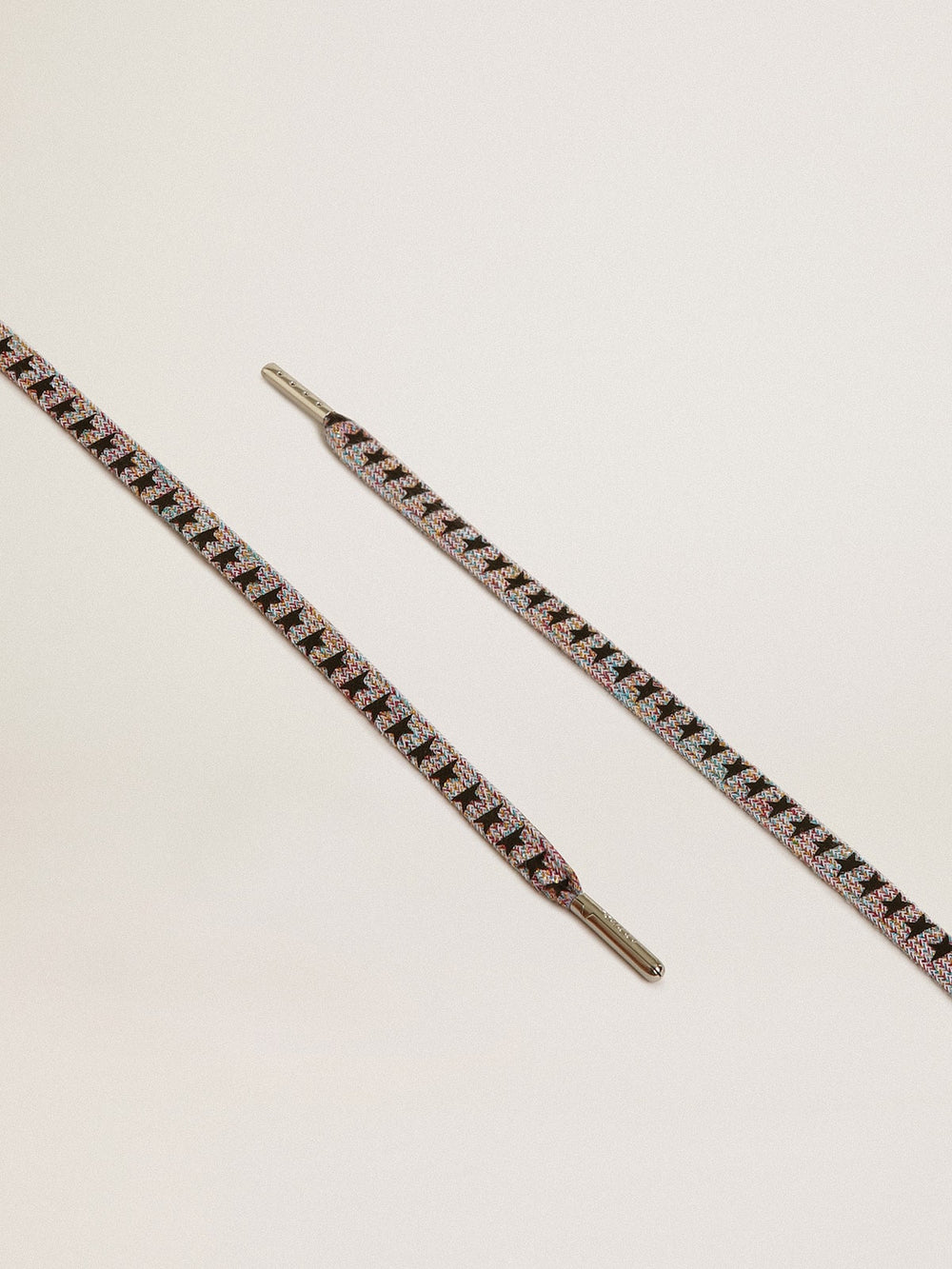 Multicolor Lurex laces with contrasting black stars