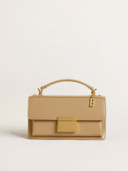 Letter B charm in gold-colored brass with crystals