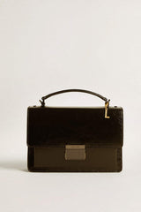 Letter L charm in gold-colored brass with crystals