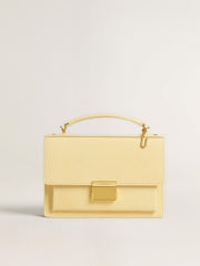 Letter U charm in gold-colored brass with crystals