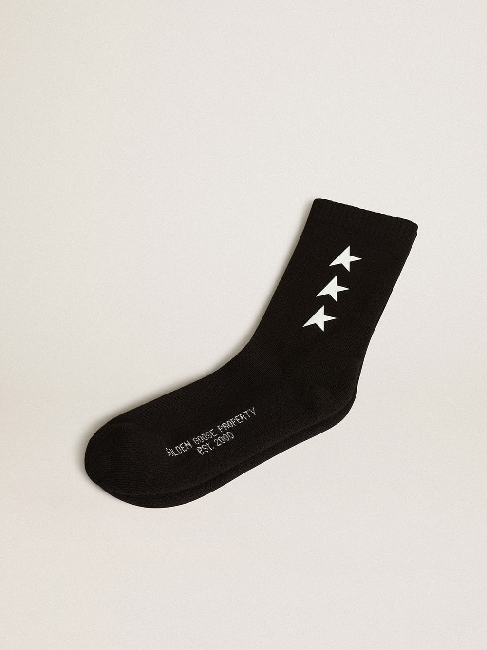 Black socks with contrasting white stars