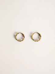 Hoop earrings in antique gold color with Forever For You lettering