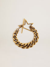 Bracelet in antique gold decreasing chain with star-shaped clasp