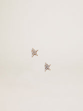 Women's stud earrings in antique gold color with decorative beads