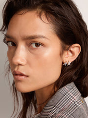 Women's stud earrings in antique gold color with decorative beads