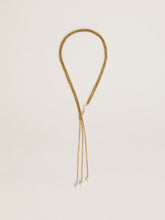 Necklace with antique gold-colored chains with pearls