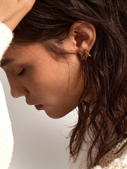 Women's stud earrings in antique gold color