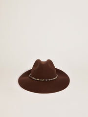 Women’s studded brown Fedora hat Golden Goose