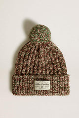 Multicolored wool beanie with pompom