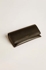 Rectangular-style sunglasses with Havana brown frame