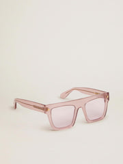 Square-style Sunframe Jamie with clear pink frame and pink lenses