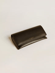 Aviator style sunglasses with black frame and lenses