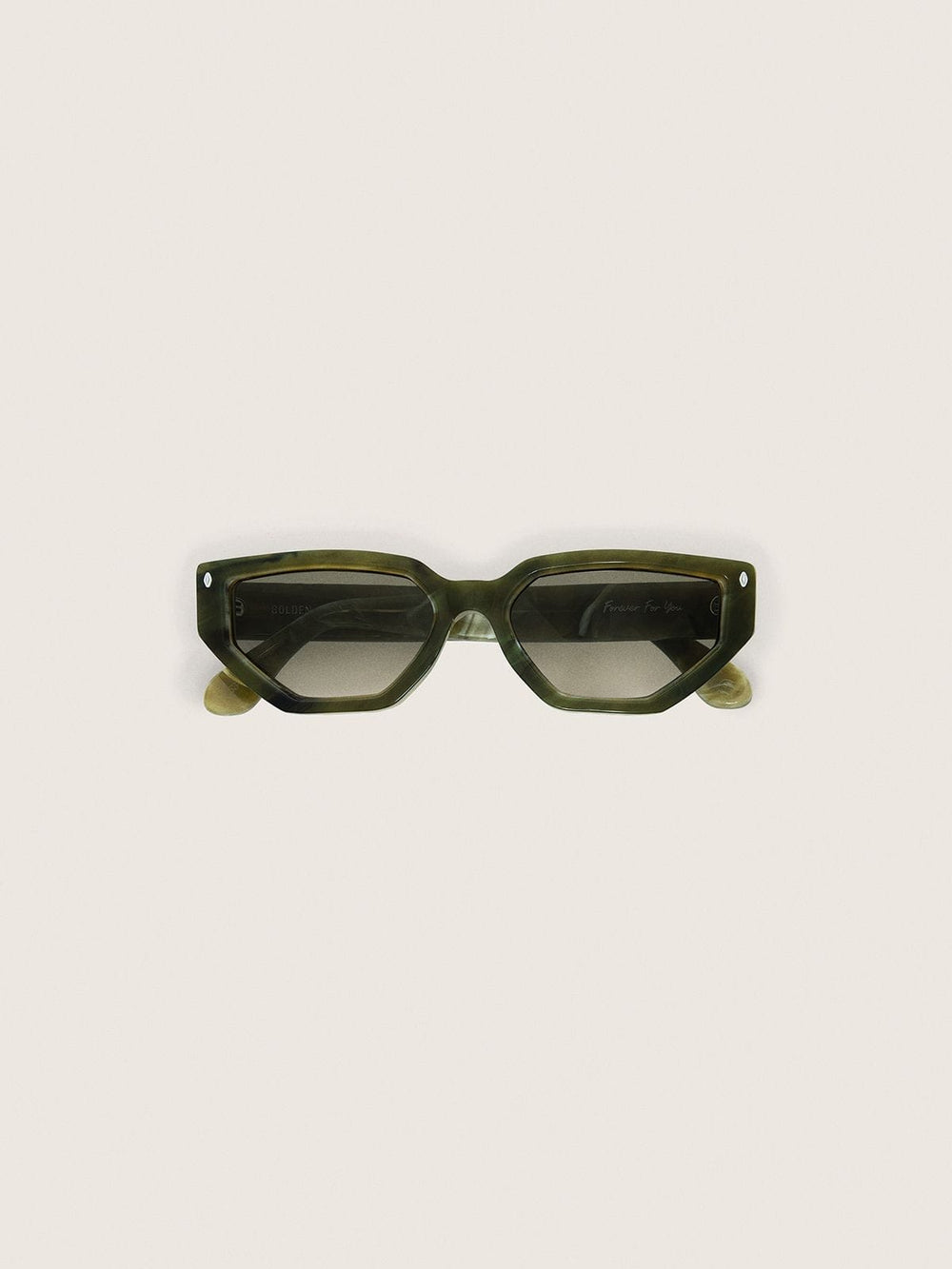 Jamie rectangular sunglasses with green marble effect frame