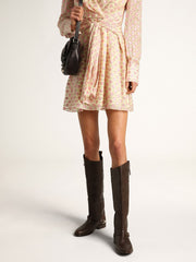 Women's Charlie boots in dark brown leather and clamp on the heel