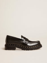Women’s chunky loafers in studded black leather