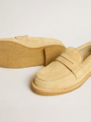 Jerry loafer in ecru waxed suede