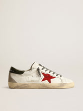 Men's Super-Star with red suede star and green leather heel tab