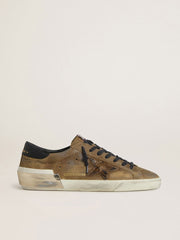 Men's Super-Star LTD in waxed suede with python-print star and nappa leather heel tab