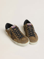 Men's Super-Star LTD in waxed suede with python-print star and nappa leather heel tab