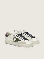Men's Super-Star in nappa with green leather star and gray leather heel tab