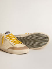 Men's Super-Star in leather with perforated star and gray suede heel tab