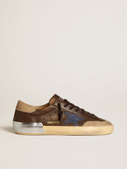 Men's Super-Star in leather with blue leather star and beige nubuck heel tab