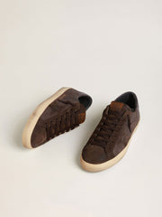 Men's Super-Star LTD in brown nubuck with suede star and purple leather heel tab