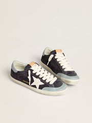 Men's Super-Star in midnight-blue suede with white leather star and light blue leather heel tab