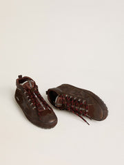 Men's Mid Star Ski in brown suede with leather star and suede heel tab