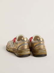 Men's Dad-Star in mesh and gold foiled leather with white leather star