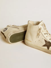 Francy Penstar in nappa with black suede star and cotton heel tab