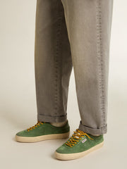 Men's Soul Star in green suede with green leather heel tab