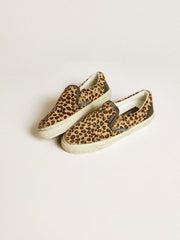 Men's VCE Penstar in leopard-print pony skin with black leather heel tab