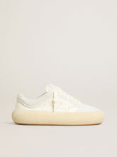 Men's Space-Star Cube in white leather with perforated star