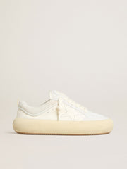 Men's Space-Star Cube in white leather with perforated star