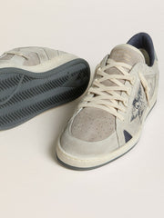 Men's Ball Star LTD in dove-gray and gray suede with pearl-gray leather heel tab