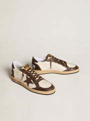 Men's Ball Star in nappa and mesh with suede star and brown leather inserts
