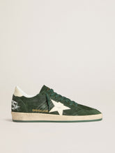 Men's Ball Star in green suede with white leather star and heel tab