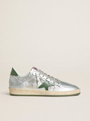 Men's Ball Star in silver nylon with green leather star and heel tab