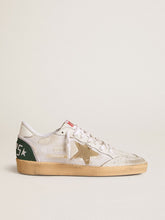 Ball Star LTD in white crackle leather and mesh with suede star