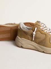 Running Sole in beige nubuck with beige leather star