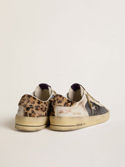 Men's Stardan in nappa and mesh with leopard-print pony skin heel tab